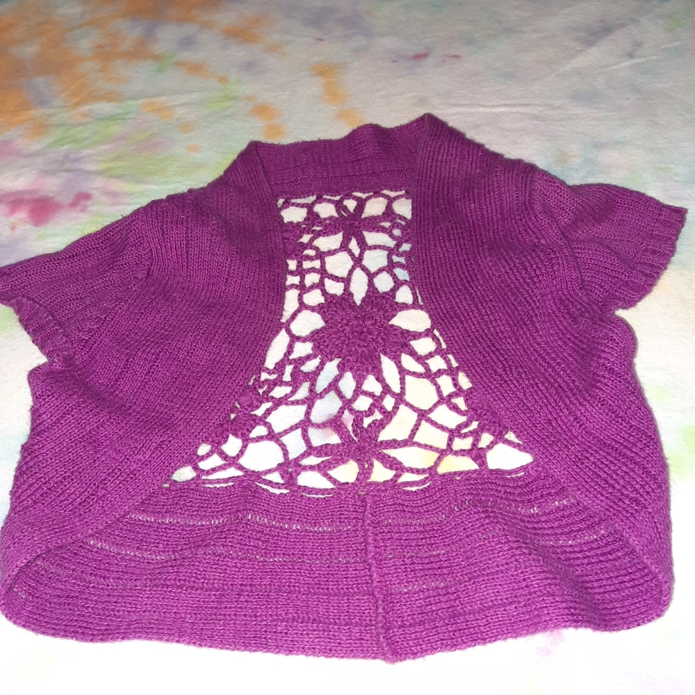 Girls Purple Crochet Cover Top